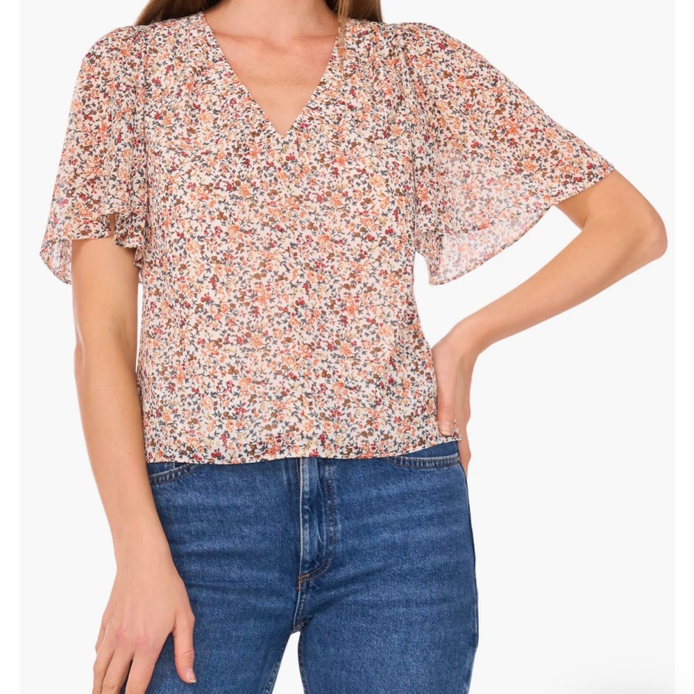 1. State Multicolor V-Neck Blouse